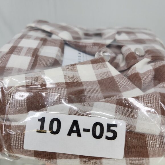 The Shirt by Rochelle Behrens Babydoll Shirt Dress Small Snap Button Up Plaid - Picture 14 of 14